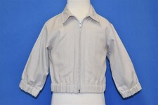 vintage 80s STRIPED BROWN WHITE BABY GOLF PREP JACKET BOYS 12-18 MONTHS
