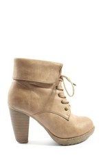 MODEQUEEN Schnür-Stiefeletten Damen Stiefeletten Gr. DE 38 braun Elegant