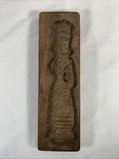 Vintage Dutch Wooden Lady Cookie Mold Cast