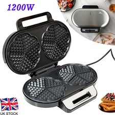 1200W Waffle Maker Machine Electric NonStick Cook Plate Heart Shape Iron Press