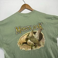 VIntage Mossy Oak Shirt Men's Large Green Duck Mallard Hunting Graphic Y2k Logo