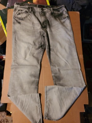 Royal Testament Jeans Black Gray Size 39x33 Distressed Baggy Y2K Grunge 