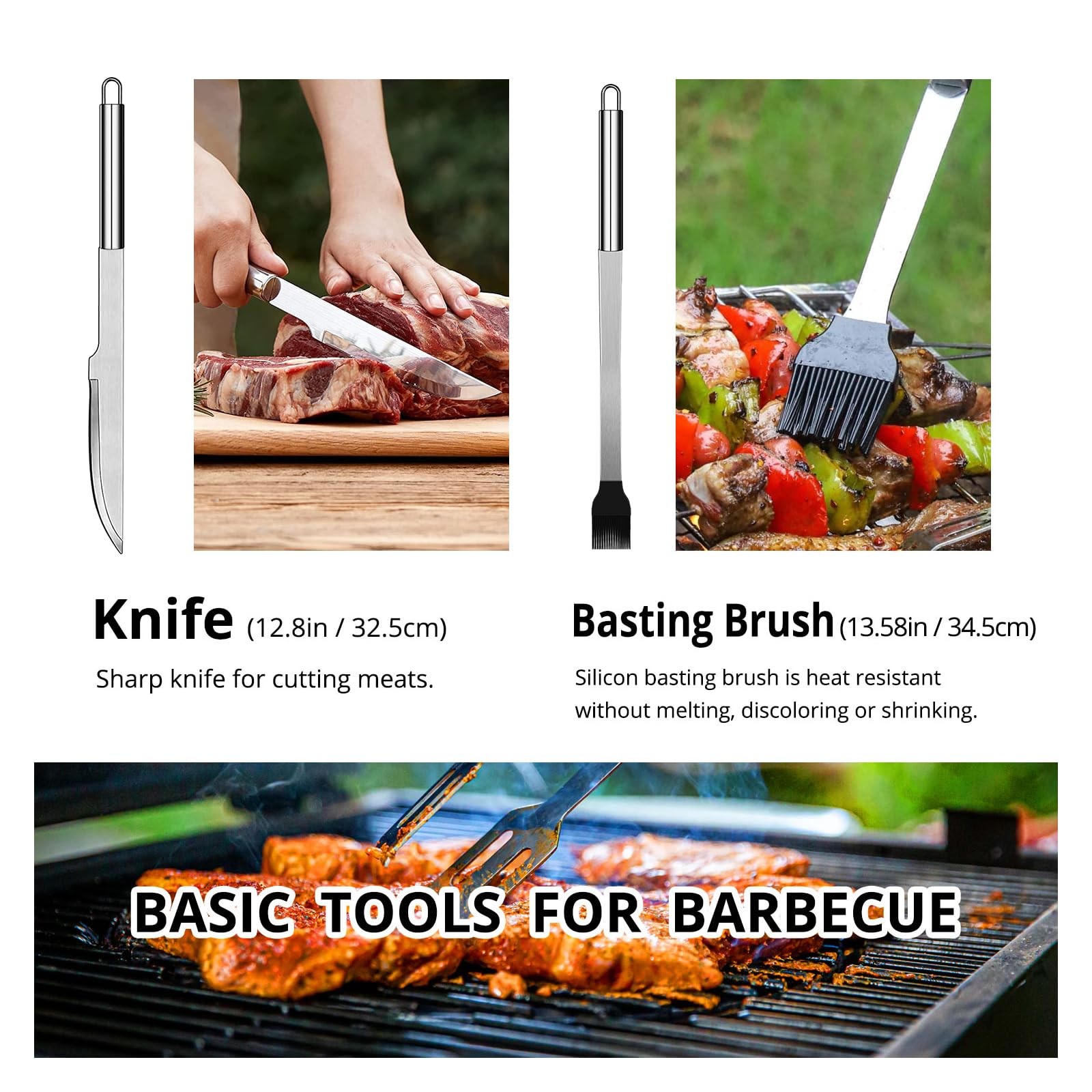 Foto 11 van BBQ Gebruiksvoorwerp Set Rvs Professionele Barbecue Accessoires Grill Tool Met