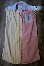 RARE GAP Multicolor Stripe Shirt Dress 80s Retro Style Women’s M Kids L VINTAGE 