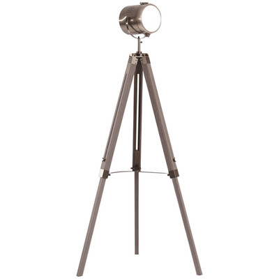 HOMCOM Industriestativ Stehlampe Holz höhenverstellbar Strahler Bronze