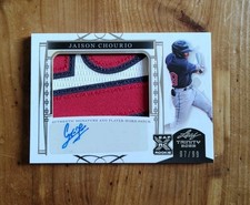 2022 Leaf Trinity XRC Jaison Chourio Auto Patch 97/99 GUARDIANS PROSPECT! Worn