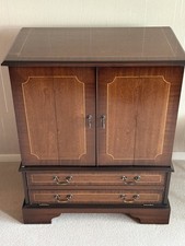 Good Quality Mahogany TV Cabinet with Folding Doors - Samsung TV included