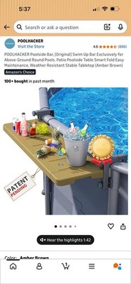 POOLHACKER Poolside Bar for Above-Ground Pools