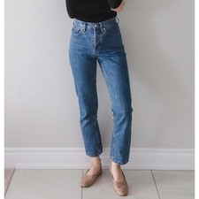 Everlane The 90s Cheeky Jean Straight High Rise Medium Wash Organic Cotton 28