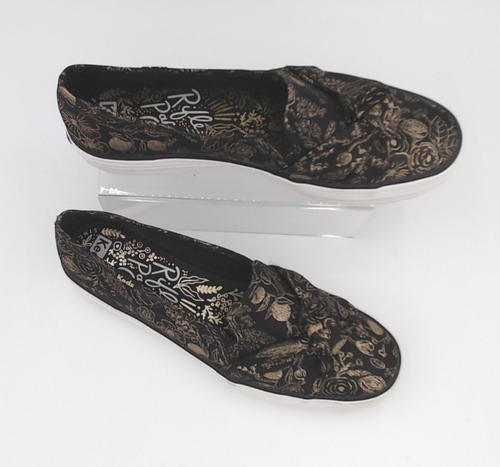 Rifle Paper CO. Keds Womans 9.5US Black and Gold Roses Shoes Hardly Worn (S12) - Picture 9 of 12