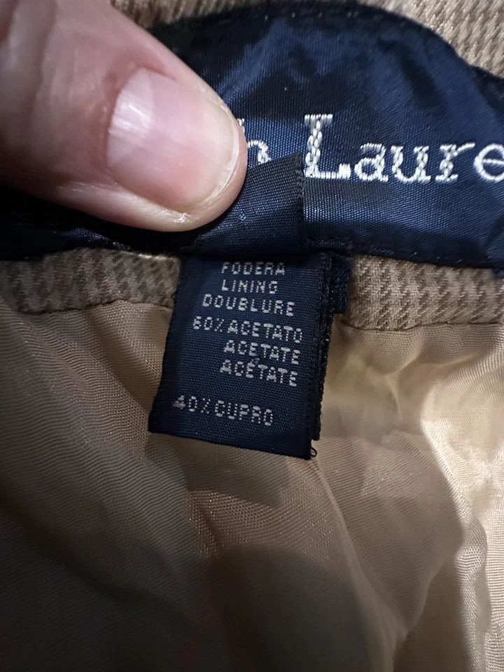 Chaqueta Blazer Ralph Lauren Mujer Marrón Tostado Pata de Gallo 1 Botón 12 Foto 4 de 4