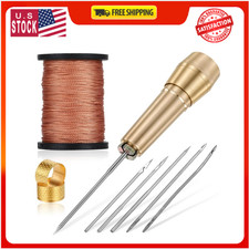 9pcs Leather Sewing Awl Kit Including 45m Thread and Thimble Canvas Leather