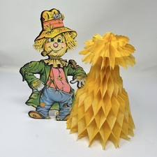 Vintage 1979 BEISTLE Halloween Thanksgiving Die Cut Honeycomb 11" Scarecrow