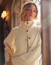 NWT Aerie unReal Cream Ribbed Knit Cardigan Xl