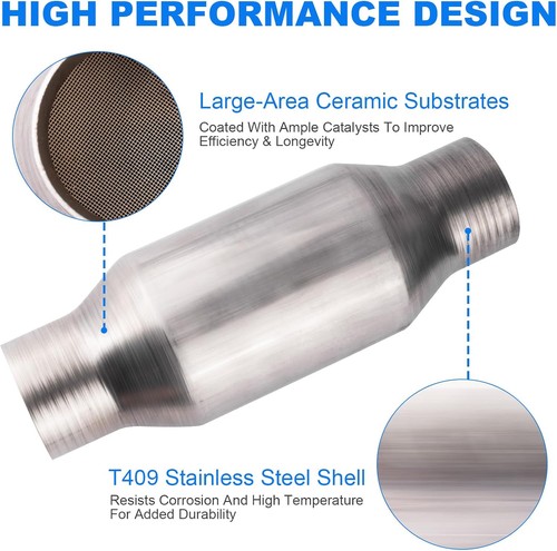 Catalytic Converter 3 Inch 1 Pcs, High Flow Universal 3 inch - Imagen 2 de 7