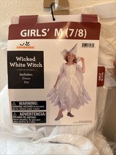 KID'S HALLOWEEN COSTUME WICKED WHITE WITCH SIZE M 7/8 . NEW