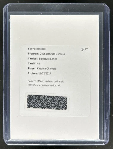 Kazuma Okamoto 2026 Donruss Kazuma Okamoto Auto