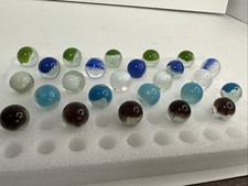017 Lot Of 25 Vintage Vitro Agate Victory Patch Marbles