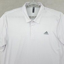 Adidas Shirt Golf Polo Mens XL White Microdot UPF 50 Performance Lightweight NWT