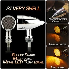 Chrome Motorcycle Led Turn Signals Blinker Light For Harley Sportster Xl 1200