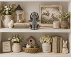 Grey Bunny Angel Figurine Farmhouse Country Rabbit Decor Resin Statue — photo 4