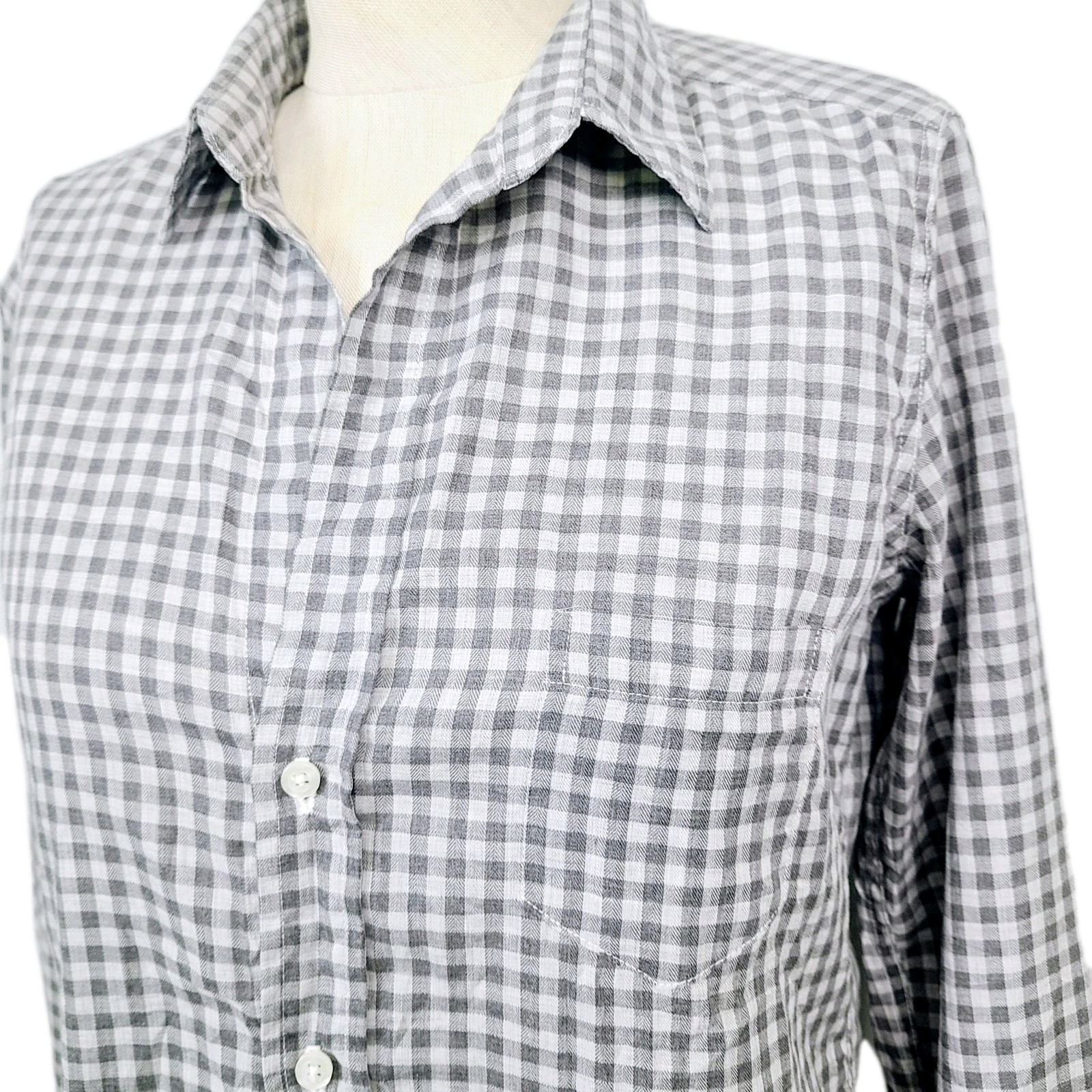 Frank & Eileen Gray Gingham Button Front Cotton C… - image 4