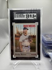 2019 Topps Heritage Corbin Burnes Real One Auto RC Rookie #ROA-CBU SGC 10 | 9.5