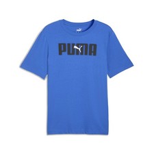 PUMA Essentials Logo Lab Crew Neck Short Sleeve T-Shirt Mens Blue Casual Tops 69