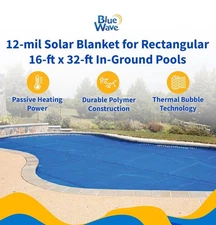 Blue Wave 16-ft x 32-ft Rectangular Pool Solar Blanket