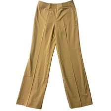 VTG Talbots Pants 8 30x31.5 Beige Silky-feel Rayon Wide Leg Side Zip Stretch