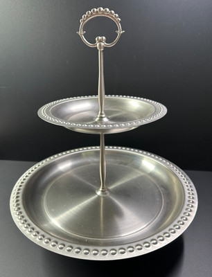 Southern Living at Home Astoria 2 Tier Serving Tray Stainless Steel