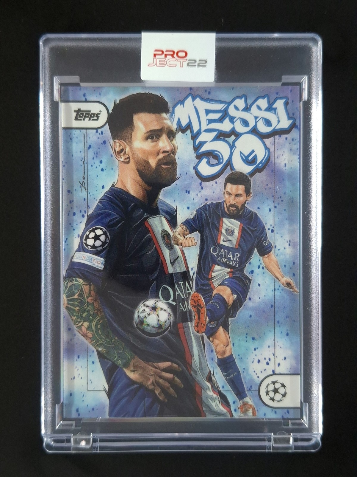 2022 Topps Project22 LIONEL MESSI By Dai Tamura Paris Saint-Germain Sealed view 1