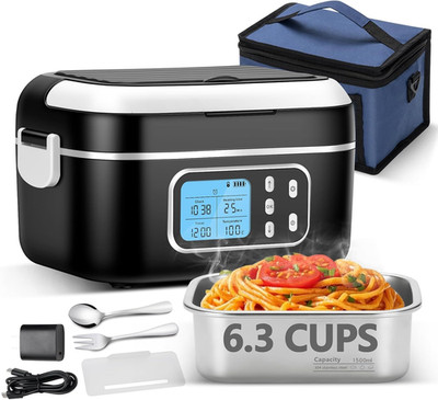 Smart Heated Lunch Box, 1.5L (6.3 Cups) 24000Mah Cordless Electric Lunch Box for