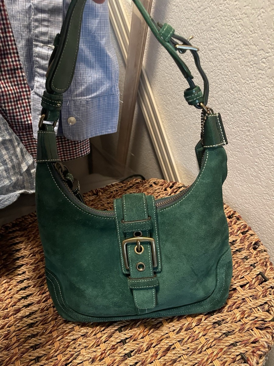 Coach Vintage Y2K E04S-7471 Soho Kelly Green Suede Flap Shoulder