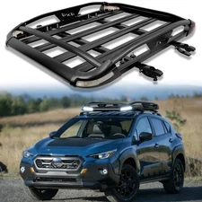 For Subaru Crosstrek 50" Roof Rack Cargo Basket Carrier + Cross Bars LED Lights