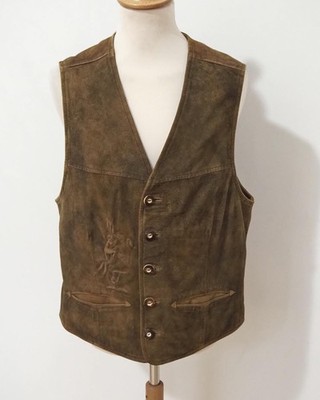 Spieth & Wensky Trachten Leder Weste Grösse 50 Herren  Wildbock S423