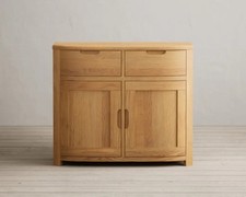 Oak & More Somerton Curved Solid Oak Small Sideboard In Excellent Condition #1