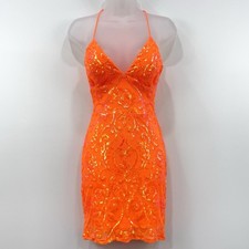 Windsor Serving Sparkle Sequin Lace Up Dress S Babydoll Fairy Mermaid HOCO