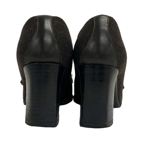 Auth CELINE - Black Wool Leather Women's Shoes - Picture 3 of 7