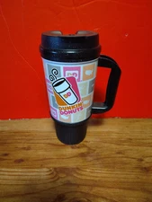 Dunkin Donuts Whirley Black Glitter Sparkle Travel Mug Tumbler 2014 EUC