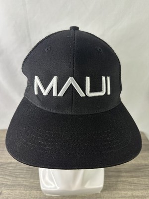 Kama'aina Maui Trucker Hat Black White Embroidered Life is Better in Maui