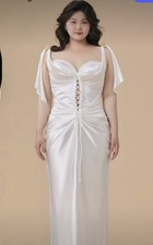 Lacemade White Satin St. Phoenix Corset Dress Size 0XL -RUNS SMALL 