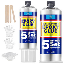 Epoxy Glue 100Ml - Clear 2 Part Epoxy Glue, Super Tough and Durable - 5 Minute A