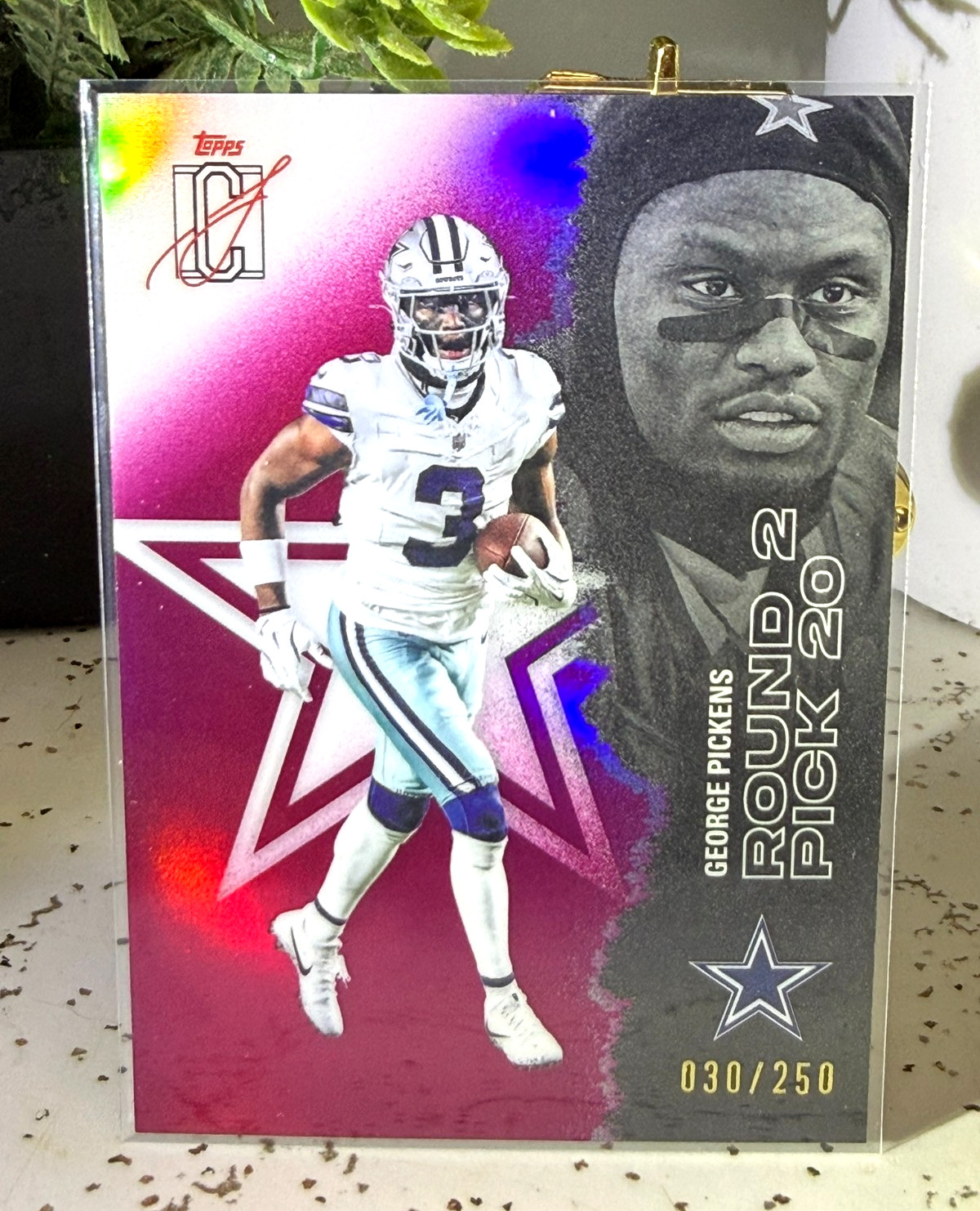 2025 Topps Signature Class Chrome George Pickens #72 Magenta /250 Cowboys