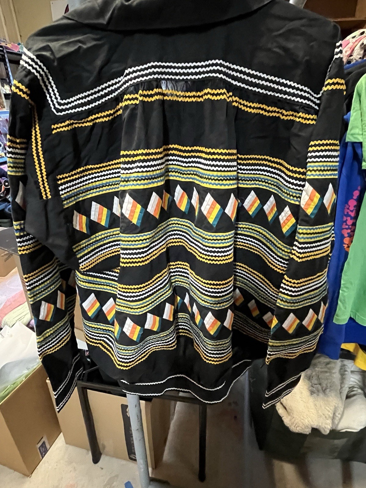 Seminole Patchwork Jacket - Black Handmade In Cot… - image 3