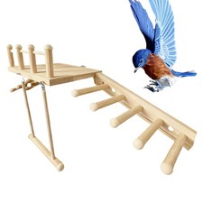 Bird Perches Platform Swing Climbing Ladder Parrot Cage Accessories Wooden Toys