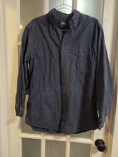 Woolrich mens blue gray flannel shirt, Medium, 100 cotton