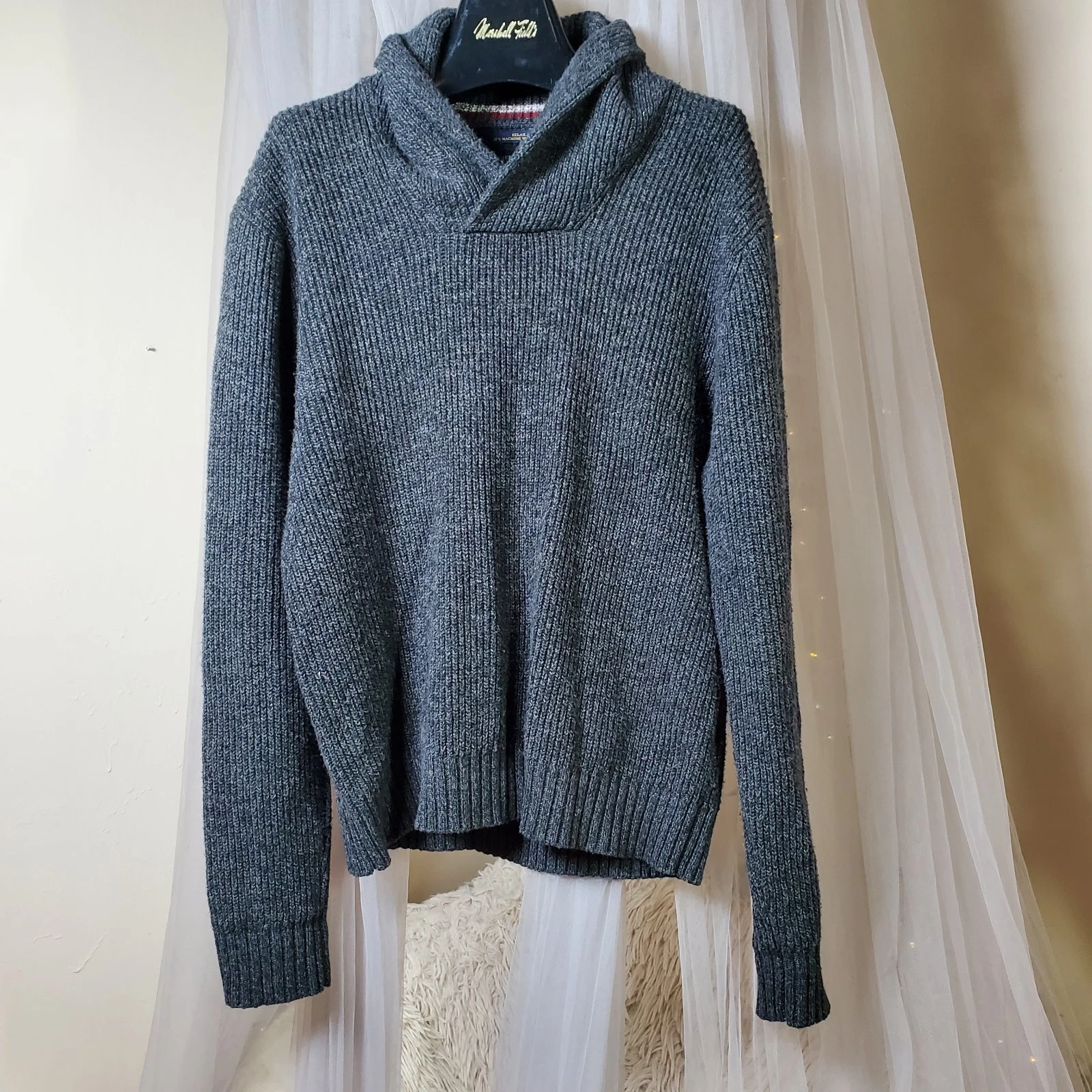 Vtg American Eagle Wool/Cotton Knit Pullover Sweater Retro Y2K Sz M Grandpacore