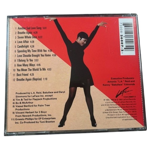 Toni Braxton - Self-titled (1993, CD) VERY GOOD - Foto 2 di 4
