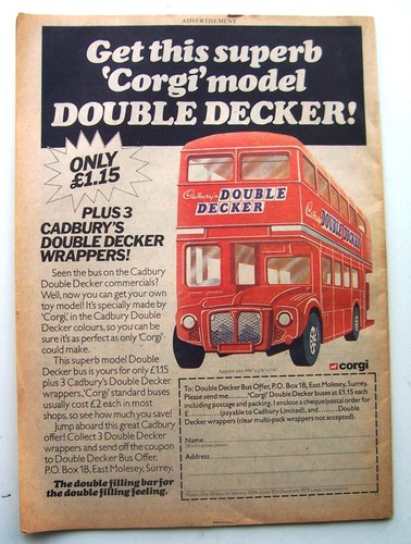 Corgi 469 London Routemaster Cadbury Double Decker Bus promotion + advert 1979 - Picture 8 of 9
